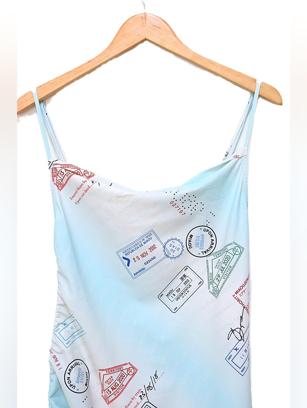 Miaou Helga Passport Dress Asymmetrical Slip Dress Blue Size M Y2K Summer - Picture 4 of 15